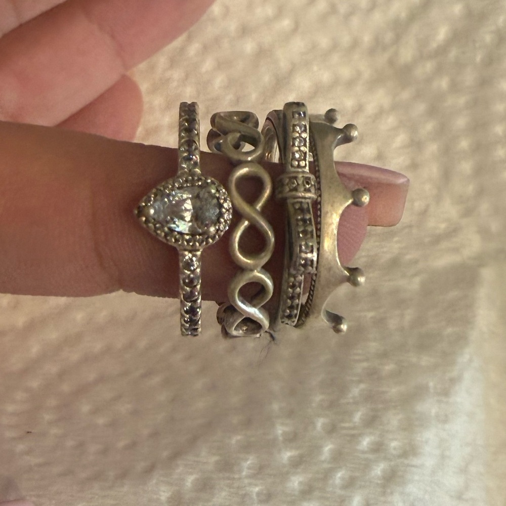 Pandora Silver Ring Set